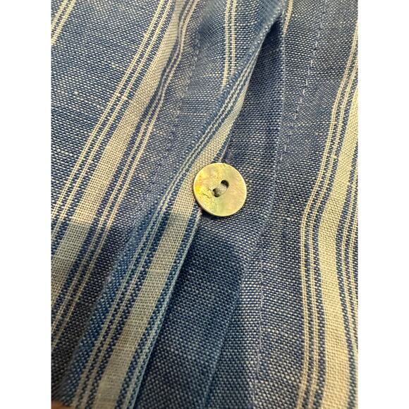 J. Jill Love Linen Oversized Blue & White Striped Shirt - Sz Medium Costal Vibes - Picture 5 of 11